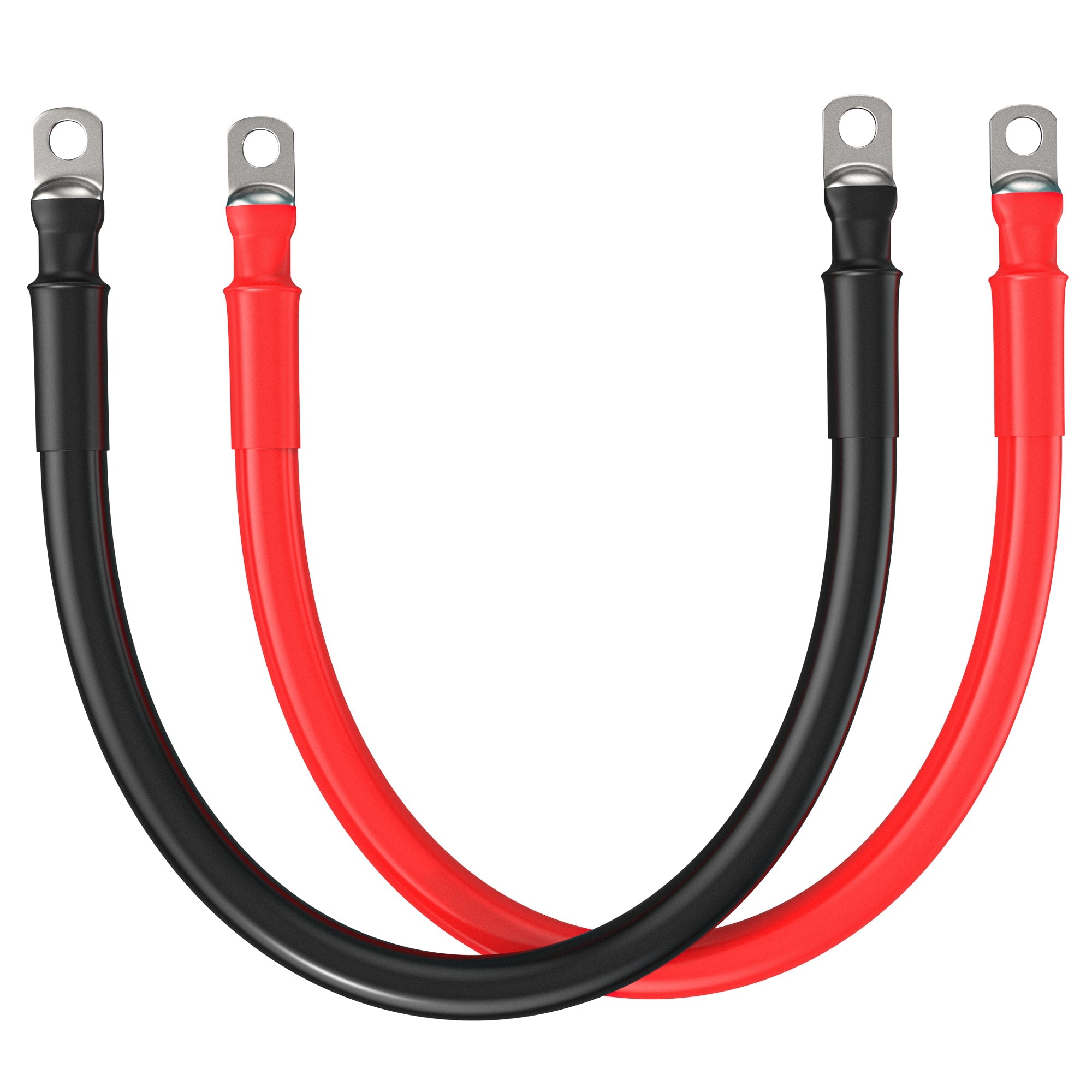 2 Gauge 5/16” Battery Cables | Pair of 2AWG Red and Black Pure Copper Inverter Battery Cables with 5/16” Lugs | Choose Cable Length: 1ft, 1.5ft, 2ft, 3ft, 4ft, 5ft, 6ft, 8ft, 10ft