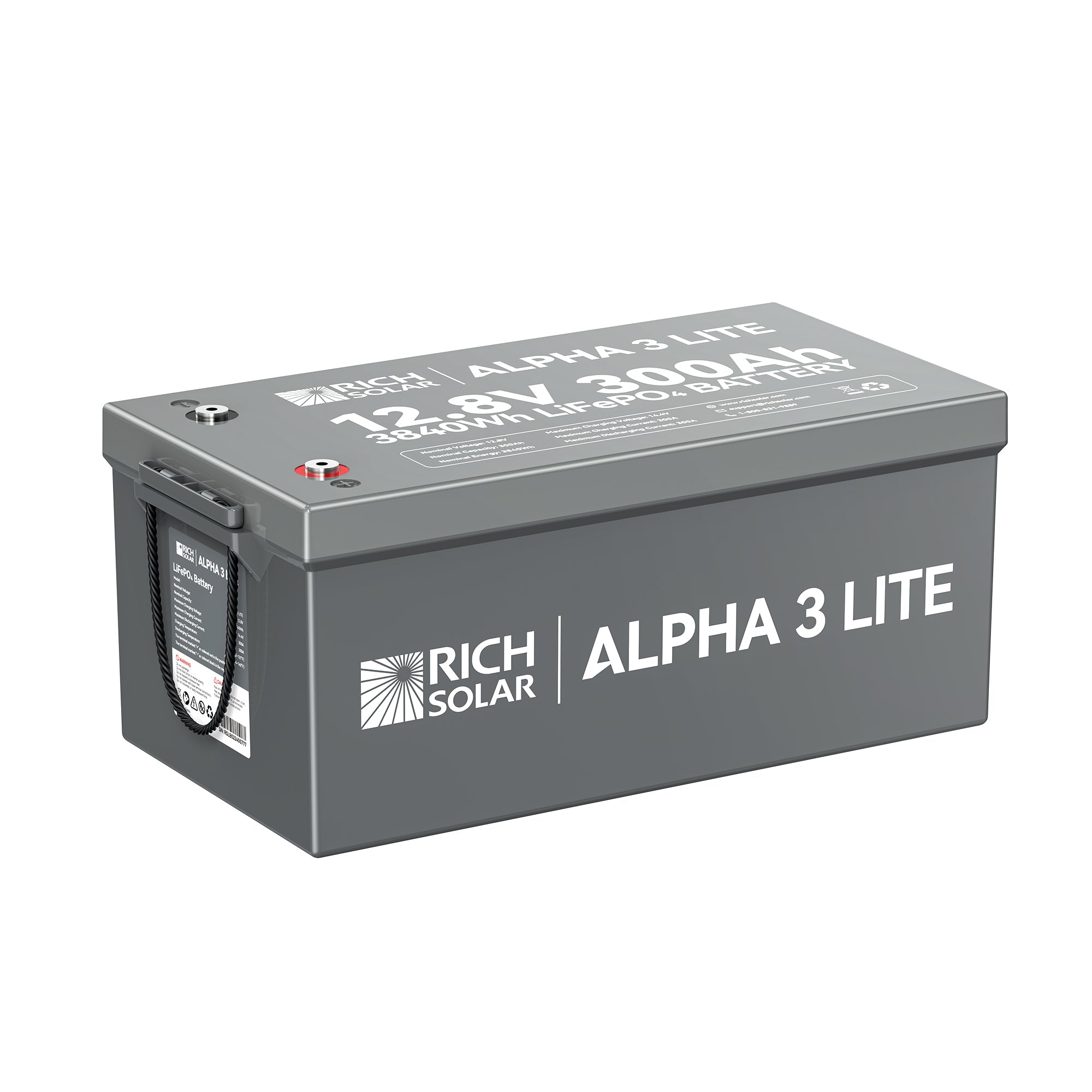 ALPHA 3 LITE | 12V 300Ah LiFePO4 Battery | 12V Lithium Battery for RVs, Cabins, Off-Grid | 4,000 Lifetime Cycles