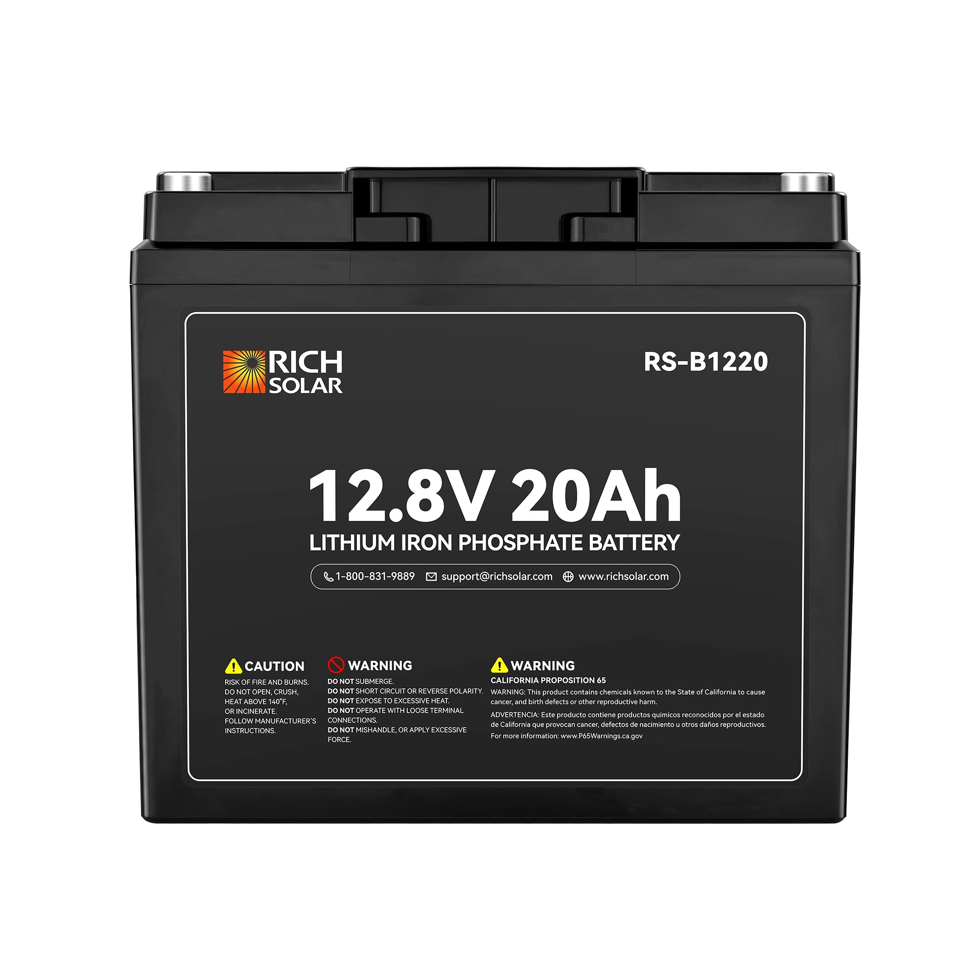 12V 20Ah LiFePO₄ Battery | 256Wh Lithium Battery, 3,000+ Cycles | for RV, Solar, Off-Grid, Marine & Backup